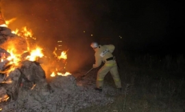 Загорание сена в Лебедянском районе