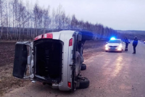 В Лебедянском районе погиб водитель перевернувшейся иномарки