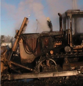 Загорание трактора в Добровском районе