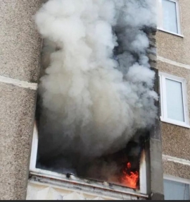 Загорание квартиры в г. Елец