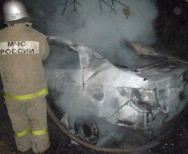 Пожар автомобиля в г. Липецк