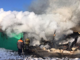 Уточненная информация о пожаре в Елецком районе