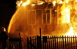 Загорание дома в
Краснинском районе