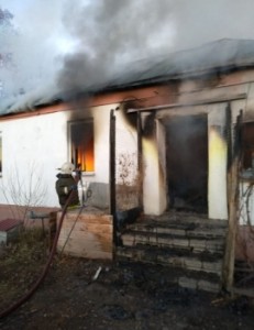 Загорание дома в Добровском районе