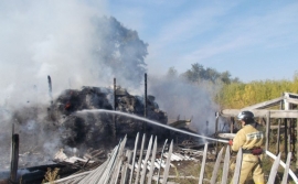 Загорание соломы в Измалковском районе