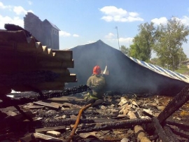 Загорание дома в Тербунском районе