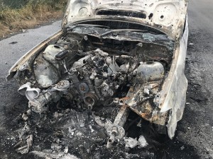 В Краснинском районе сгорел автомобиль