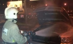В Становлянском районе сгорел BMW