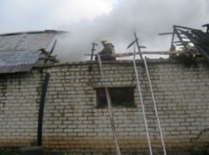 В Долгоруковском районе сгорела надворная постройка
