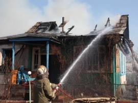 Загорание дома в Лебедянском районе