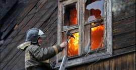 Загорание дома в Добринском районе