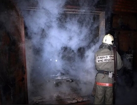 Загорание гаража в Чаплыгинском районе