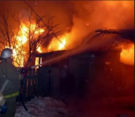 Загорание дома в Данковском районе