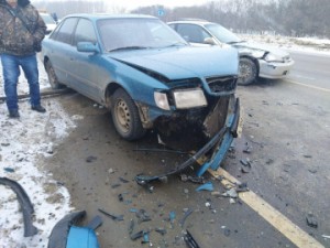 В Липецком районе в двойном столкновении пострадал пассажир иномарки