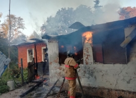 Загорание дома в Измалковском районе