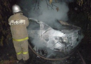В Липецке сгорел Opel