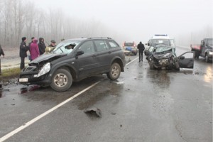 В Добровском районе в лобовом столкновении погиб пассажир «Калины»