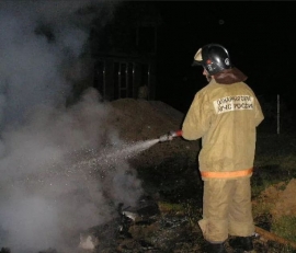 Загорание стога сена в Краснинском районе